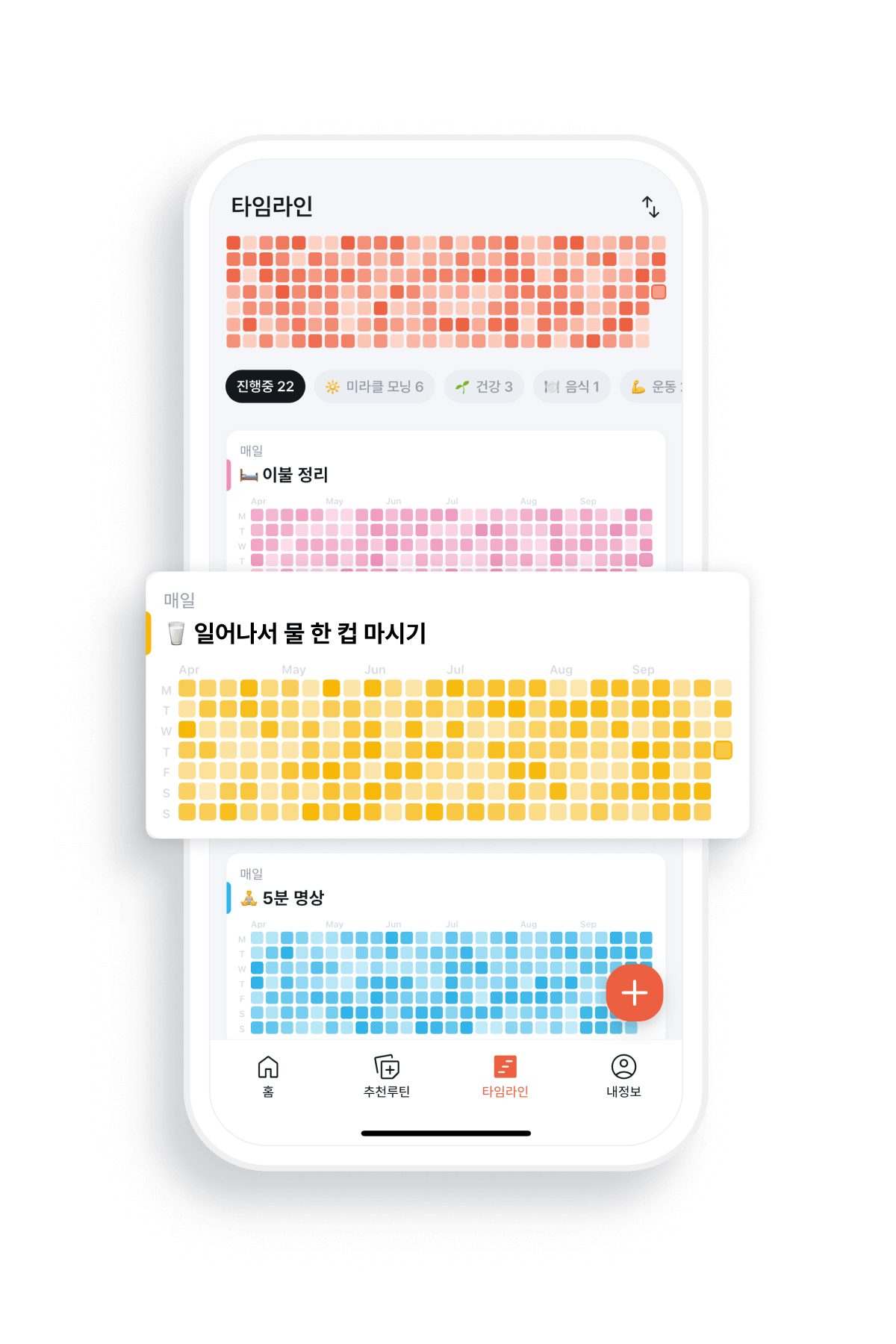 한눈에 확인하는
루틴 달성 히스토리